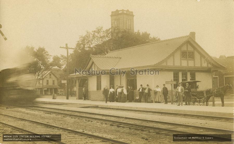 Postcard: Railroad Station, Foxboro, Massachusetts